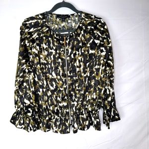 Andrew Marc Olive Camo Top